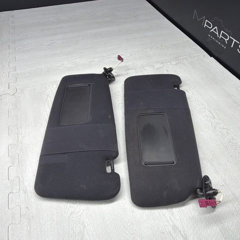 BMW E46 M3 01-06 Coupe Set Left Right Sun Visor Shade Black Pair OEM *Notes*