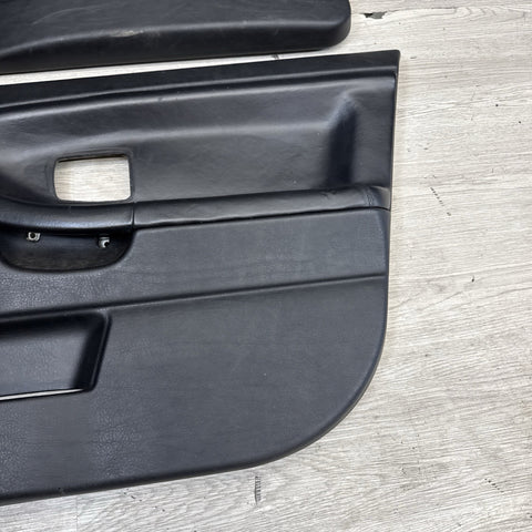 92-98 BMW E36 Sedan Front Interior Door Panel Card Pair Black Nappa OEM *Notes*