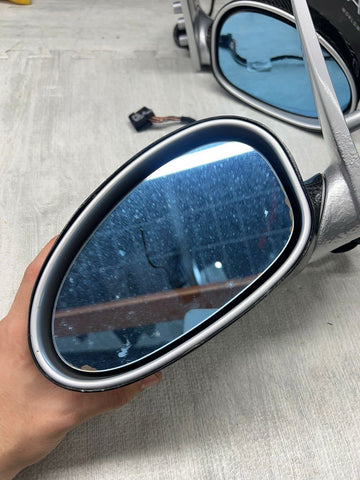 01-06 BMW E46 M3 Side View Door Mirrors Pair Carbon Fiber / Titanium Silver