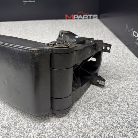 01-06 BMW E46 M3 Center Console Armrest Arm Rest Black Leather *Crease*