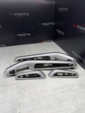 01-06 BMW E46 M3 Brushed Aluminum/Black Door Trim Armrests Front Rear *Notes*