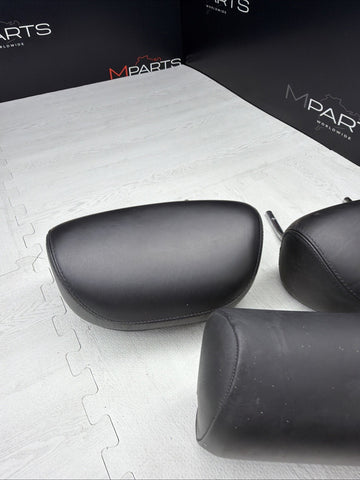 1997-2003 BMW E39 5-Series Sedan Rear Headrest Set of 3 Black Leather  *Notes*