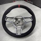 PORSCHE 991 GT3 991.2 GT 3 RS 997.2 BLK LEATHER PDK SHIFT STERRING WHEEL RED TOP