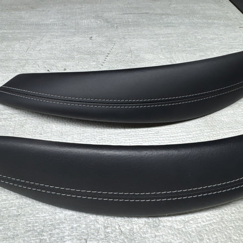BMW F80 F82 F83 M3 M4 15-20 PAIR DOOR PANEL PULL HANDLES LEATHER BLACK SET OEM