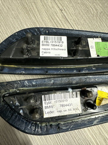 BMW E46 325 330 M3 Convertible Rear Black Upper Armrest Pads 7894431 7894432