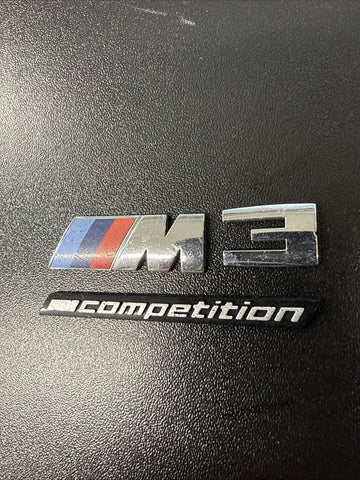 21-26 BMW G80 M3 Competition Front Grille Emblem Logo Badge Chrome Genuine OEM