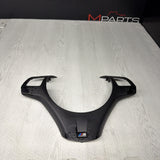08-13 BMW E90 E92 E93 M3 Lower Steering Wheel Trim Cover Plate Black *Peeling*