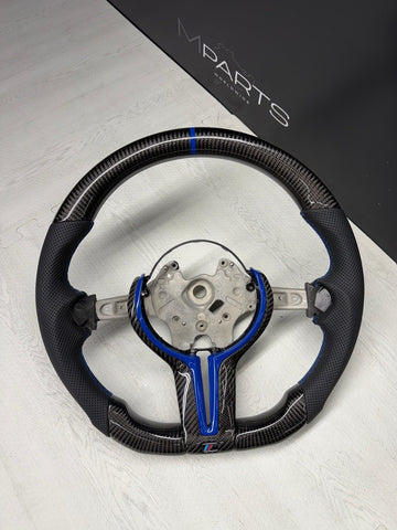NEW 15-20 BMW F80 F82 F83 M3 M4 Carbon Fiber Steering Wheel Blue