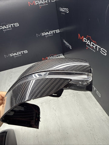 OEM BMW 21-26 G80 G82 G83 M3 M4 Front Side Door Mirror Covers Caps Carbon Fiber