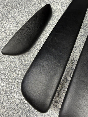 01-06 BMW E46 M3 Convertible Door Upper Arm Rest Armrest Pads Black