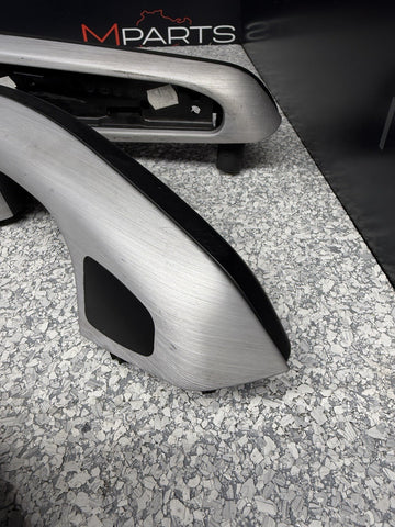 01-06 BMW E46 M3 Convertible Interior Armrests Trim Set Brushed Aluminum *Notes*