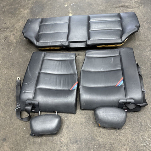 94-99 BMW E36 M3 Coupe Rear Back Rest Seats Vaders Black Leather Bench