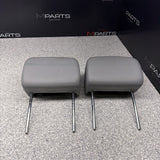 2001-2006 BMW E46 M3 Convertible Grey Rear Headrests Head Rests Pair OEM *Tabs*