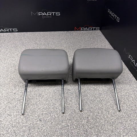 2001-2006 BMW E46 M3 Convertible Grey Rear Headrests Head Rests Pair OEM *Tabs*
