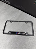 M GENUINE BMW OEM LICENSE PLATE FRAME BRACKET MOUNT HOLDER REAL CARBON STYLE
