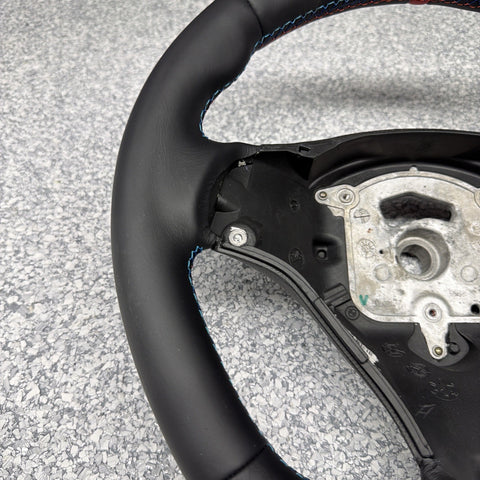 BMW 08-13 E92 M3 Manual Custom Leather Sides Flat Bottom Top Steering Wheel Red
