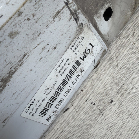 08-13 BMW E92 E93 M3 OEM Right Left Passenger Side Skirt Rocker Panels White