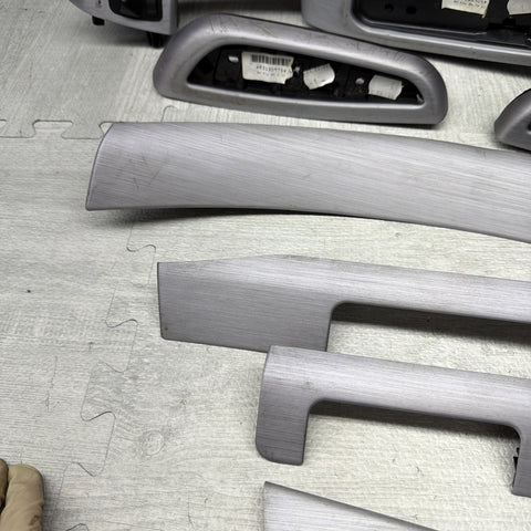 01-06 BMW E46 M3 Convertible Interior Armrests Trim Set Brushed Aluminum *Notes*