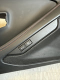 Left Driver Door Card Panel Black / Red Stitching 19-23 Ferrari F8 Tributo
