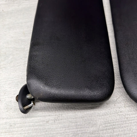 1984-1993 BMW E30 3-Series Factory Sun Visor Pair Anthracite Vinyl OEM *Notes*