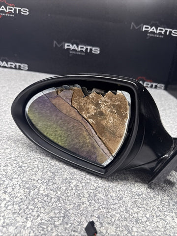 2006-2008 BMW E63 E64 M6 Door Left Driver Mirror Sapphire Black *Broken Glass