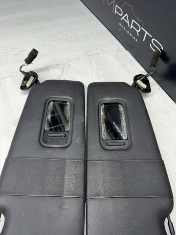 BMW E64 M6 Convertible OEM Sunvisors Sun Visors Black Leather Pair