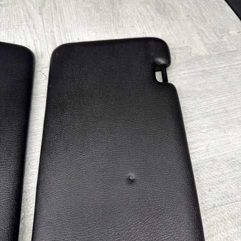 1984-1993 BMW E30 3-Series Factory Sun Visor Pair Anthracite Vinyl OEM *Notes*
