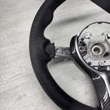 BMW OEM F80 M3 F82 F83 M4 M Performance Alcantara Steering Wheel Blue Stripe