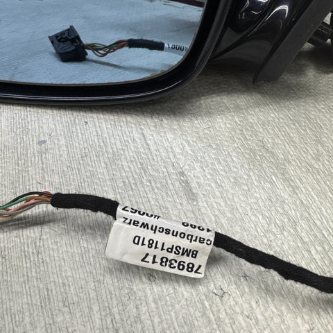 01-06 BMW E46 M3 Left Driver Side View Mirror Carbon Black
