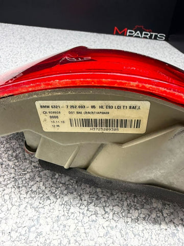 11-13 BMW E93 335 M3 LCI Rear Left Driver Tail Light Side Stop Light Outer OEM
