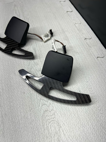 08-14 BMW E90 E92 E93 M3 X5M X6M DCT Steering Wheel Paddle Shifters Carbon Fiber