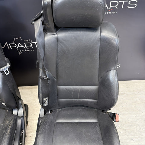 01-06 BMW E46 M3 Convertible Interior Front Non Heated Seats Black *Notes*