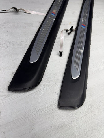 06-10 OEM BMW E63 E64 Illuminated Door Sills Covers Trim Entrance Plates Set