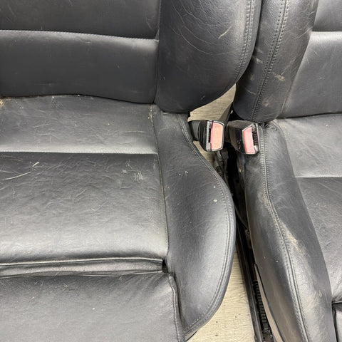 BMW E46 M3 Coupe Front Sport Seats Pair Black Napa Leather 2001-2006 OEM *Notes*