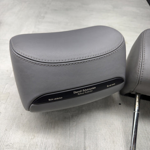 2001-2006 BMW E46 M3 Convertible Grey Rear Headrests Head Rests Pair OEM