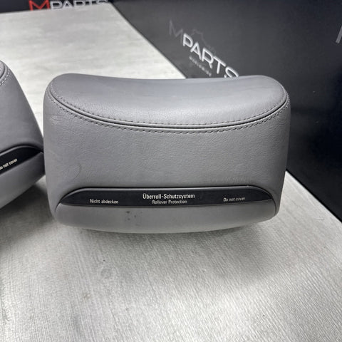 2001-2006 BMW E46 M3 Convertible Grey Rear Headrests Head Rests Pair OEM
