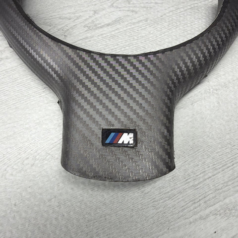 OEM 01-06 BMW E46 M3 Lower Steering Wheel Trim Cover Plate Wrapped Grey