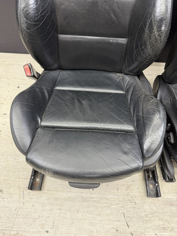 BMW E46 M3 Coupe Front Sport Seats Pair Black Napa Leather 2001-2006 OEM