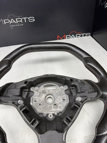 BMW 01-06 E46 M3 Manual Custom Leather Sides Flat Bottom Top Steering Wheel