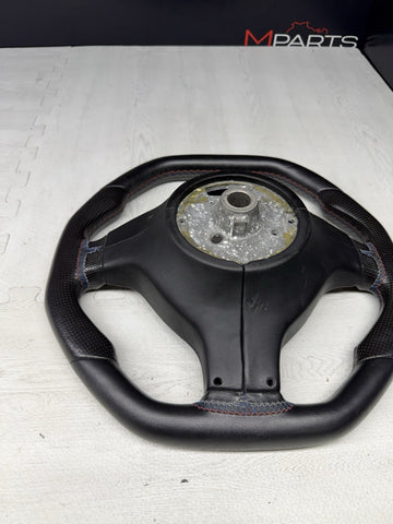 BMW 01-06 E46 M3 Manual Custom Leather Sides Flat Bottom Top Steering Wheel