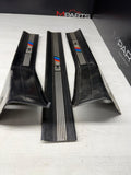 95-99 OEM BMW E36 M3 Sedan Door Sills Plates Covers Black *Missing 1 Front