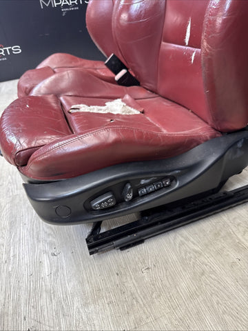 01-06 BMW E46 M3 Coupe Interior Front Seats Black Non Heated Powered Imola Red