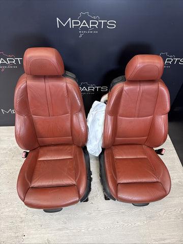 08-13 BMW E92 M3 Coupe Original Fox Red Interior Front Seats Pair *Notes*
