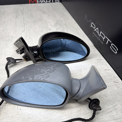 01-06 BMW E46 M3 Side View Door Mirrors Pair Carbon Black  *Notes*