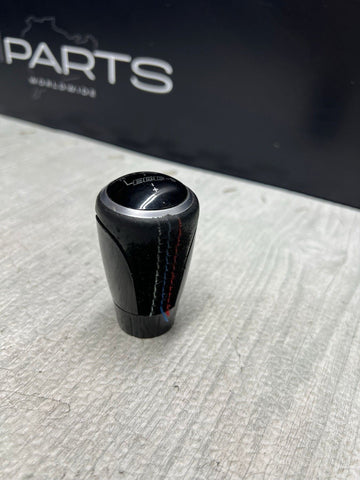 BMW E46 M3 Gloss Black Tri Stitch Suede Shift Knob Shifter SMG Weighted