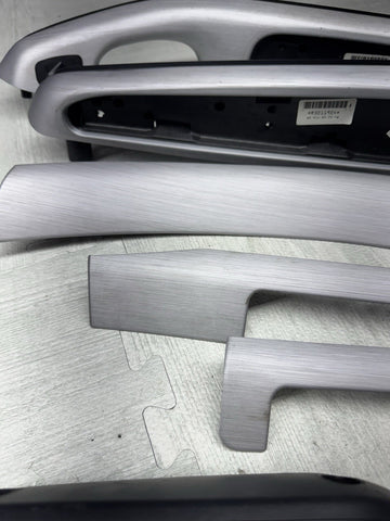 01-06 BMW E46 M3 Convertible Interior Armrests Trim Set Brushed Aluminum *Notes*