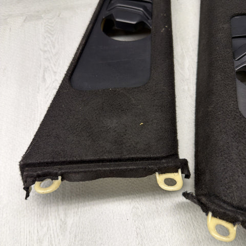 GENUINE BMW E46 B Pillar Trims Column Cover Pillars Pair Black *Peeling*