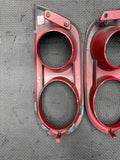 01-06 BMW E46 M3 FRONT FOG LIGHT COVERS SURROUND TRIMS IMOLA RED