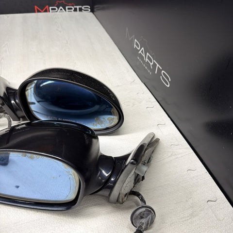 01-06 BMW E46 M3 Side View Door Mirrors Pair Carbon Black  *Notes*