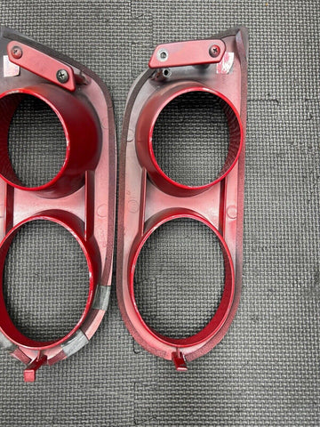 01-06 BMW E46 M3 FRONT FOG LIGHT COVERS SURROUND TRIMS IMOLA RED